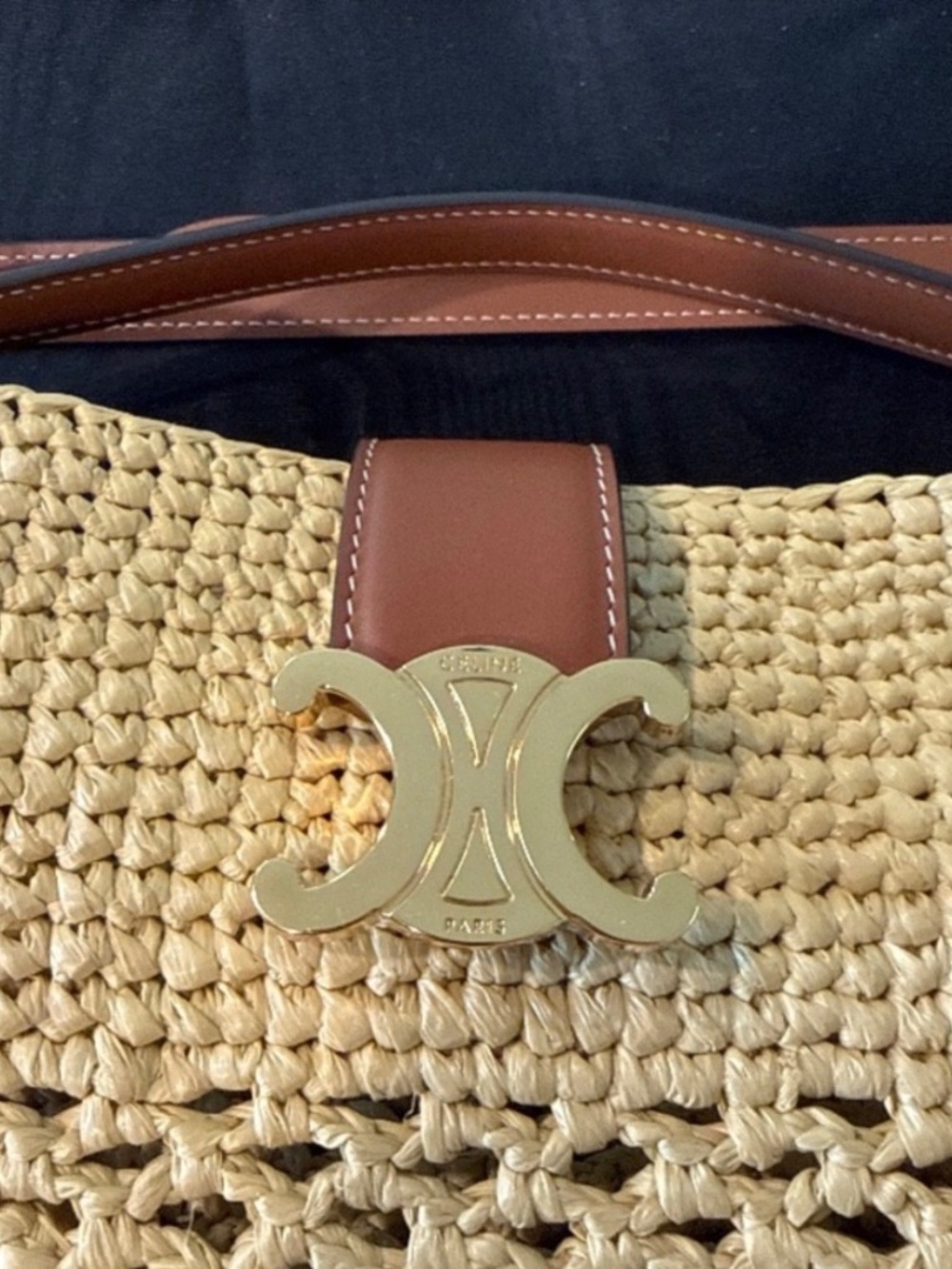 Celine Bucket Bag Raffia Medium Size - Picture 2 of 3